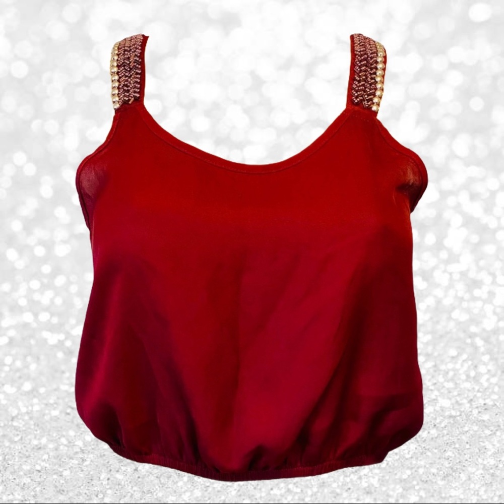 Charlotte Russe Beaded Straps Crop Top